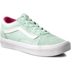 Tenisówki VANS - Old Skool Lite VN0A38HCN0U (Pop) Bay/True White. Zielone trampki dziewczęce Vans, bez wzorów, ze skóry, na sznurówki. W wyprzedaży za 129,00 zł.