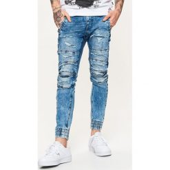 Joggery z ergonomicznymi przeszyciami - Niebieski. Niebieskie joggery męskie marki Cropp, m, z jeansu. Za 129,99 zł.