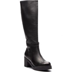 Kozaki LASOCKI - SM-251-529 Srebrny Ciemny. Czarne kozaki damskie Lasocki, ze skóry, bez obcasa, bez zapięcia. Za 399,99 zł.