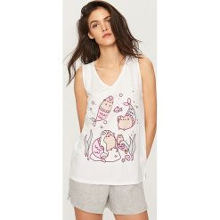 Piżamy damskie: Dwuczęściowa piżama pusheen – Biały
