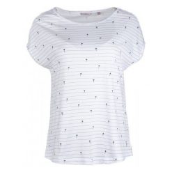 Mustang T-Shirt Damski Aop Xs Biały. Białe t-shirty damskie Mustang, xs, w paski. W wyprzedaży za 89,00 zł.