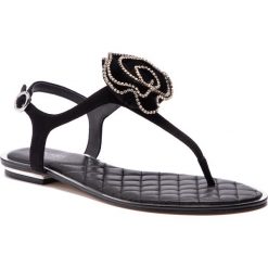 Sandały MICHAEL MICHAEL KORS - Valentina Thong 40R9VLFA4S Black. Czarne klapki damskie MICHAEL Michael Kors, bez wzorów, ze skóry, bez obcasa, na obcasie. W wyprzedaży za 439,00 zł.