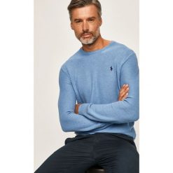Polo Ralph Lauren - Sweter. Niebieskie swetry męskie Polo Ralph Lauren, xl, bez wzorów, z bawełny, z okrągłym kołnierzem, bez kaptura. Za 639,90 zł.