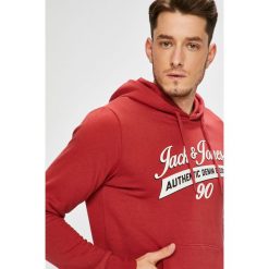 Jack & Jones - Bluza. Niebieskie bluzy męskie Jack & Jones, xl, z nadrukiem, z bawełny, z kapturem, bez rękawów, z kapturem. W wyprzedaży za 99,90 zł.