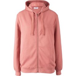 Bluza rozpinana basic z kapturem bonprix dymny brzoskwiniowy. Różowe bluzy damskie bonprix, bez wzorów, bez rękawów, z kapturem. Za 74,99 zł.