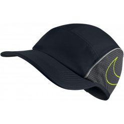 Nike Czapka Do Biegania U Nk Arobill aw84 Cap Run, Black Anthracite Volt. Czarne czapki z daszkiem damskie marki Nike. Za 105,00 zł.