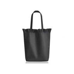 TORBA Z FALBANKĄ. Czarne shopper bag damskie Modemania, ze skóry, na ramię, duże. Za 265,00 zł.