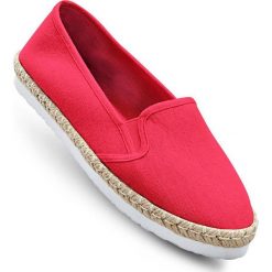 Espadryle bonprix czerwony. Czerwone baleriny damskie marki bonprix, bez wzorów, sportowe, bez obcasa. Za 34,99 zł.