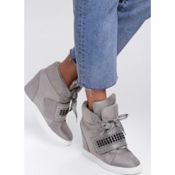 Szare Sneakersy Want Me. Szare koturny damskie Renee, bez obcasa, na koturnie, na sznurówki. Za 119,99 zł.