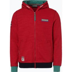 Napapijri - Męska bluza rozpinana – Belize, czerwony. Czerwone bluzy męskie marki Napapijri, xl, bez wzorów, eleganckie, z kontrastowym kołnierzykiem, bez rękawów, bez kaptura. Za 789,95 zł.