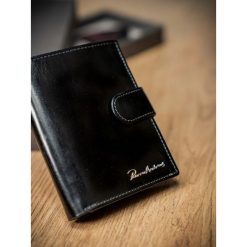 Portfel męski skórzany RFID Pierre Andreus czarny - Czarny. Czarne portfele męskie PIERRE ANDREUS, bez wzorów, ze skóry. Za 89,99 zł.