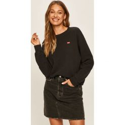 Levi's - Bluza. Czarne bluzy damskie Levi's®, s, z aplikacjami, z bawełny, z długim rękawem, długie, bez kaptura. Za 279,90 zł.