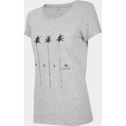 T-shirt damski TSD617 - chłodny jasny szary melanż - Outhorn. Szare koszulki damskie Outhorn, bez wzorów, bez kołnierzyka, bez rękawów. Za 39,99 zł.