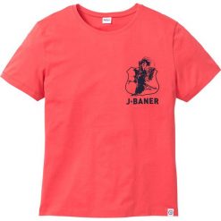 T-shirt bonprix koralowy. Różowe koszulki męskie bonprix, s, bez wzorów, z okrągłym kołnierzem. Za 29,99 zł.
