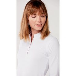 Koszulka Polo biała - rękaw 3/4 XXS biały. Białe koszulki damskie polo s, w paski, z bawełny, polo. Za 197,00 zł.