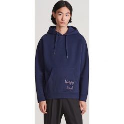 Bluza z kapturem - Granatowy. Niebieskie bluzy męskie Reserved, xl, bez wzorów, z kapturem, bez rękawów, z kapturem. W wyprzedaży za 39,99 zł.