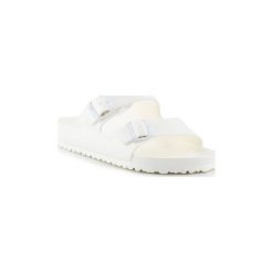 Klapki Birkenstock Arizona Eva 0129441. Białe klapki damskie Birkenstock, bez wzorów, bez obcasa. Za 119,00 zł.