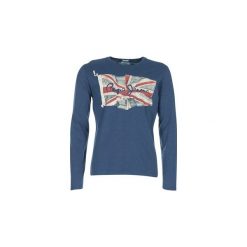 T-shirty z długim rękawem Pepe jeans FLAG TEE. Niebieskie t-shirty męskie Pepe Jeans, s, bez wzorów, z jeansu, bez kołnierzyka, długie. Za 125,30 zł.