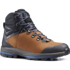 Buty trekkingowe wysokie TREK100 skóra męskie. Niebieskie buty trekkingowe męskie FORCLAZ, z poliesteru, bez zapięcia, trekkingowe. Za 399,99 zł.