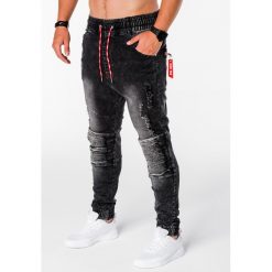 SPODNIE MĘSKIE JOGGERY P676 - CZARNE. Czarne joggery męskie Ombre Clothing, z bawełny. Za 89,00 zł.