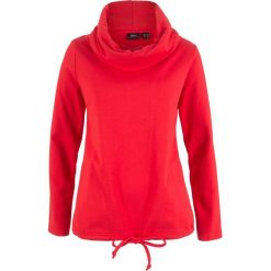 Bluza dresowa bonprix truskawkowy. Czerwone bluzy damskie bonprix, z dresówki, bez kaptura. Za 49,99 zł.