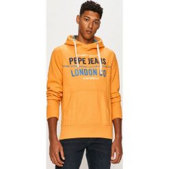 Pepe Jeans - Bluza Neville. Pomarańczowe bluzy męskie Pepe Jeans, s, z aplikacjami, z bawełny, z kapturem, bez rękawów, z kapturem. Za 319,90 zł.