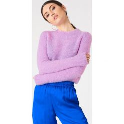 Swetry klasyczne damskie: Samsoe & Samsoe Sweter Sizzla O-N – Purple