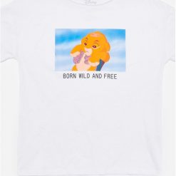 Bawełniany t-shirt Król Lew - Biały. Białe t-shirty damskie Reserved, l, bez wzorów, z bawełny, bez kołnierzyka. Za 29,99 zł.