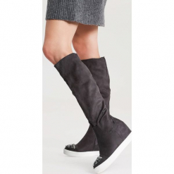 Ciemnoszare Kozaki Harder They Come. Szare buty zimowe damskie vices, na koturnie. Za 109,99 zł.