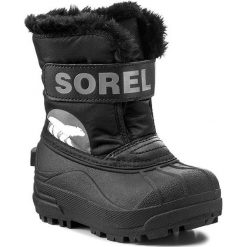 Śniegowce SOREL - Snow Commander Childrens NC1877 Black/Charcoal 010. Czarne buty chłopięce zimowe marki Sorel, bez zapięcia. W wyprzedaży za 189,00 zł.