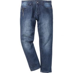 Dżinsy Regular Fit Tapered bonprix niebieski "stone used". Niebieskie spodnie męskie bonprix, na imprezę, m, bez wzorów, z jeansu. Za 59,99 zł.