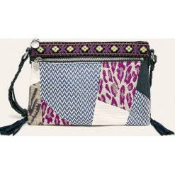 Desigual - Torebka. Niebieskie listonoszki damskie Desigual, w paski, z bawełny, na ramię, bez dodatków. W wyprzedaży za 119,90 zł.