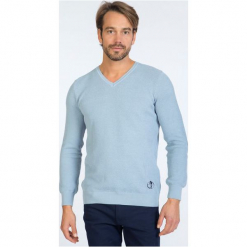 Sir Raymond Tailor Sweter Męski, Xxl, Jasnoniebieski. Szare swetry męskie Sir Raymond Tailor, xxl, bez wzorów, bez kołnierzyka, bez kaptura. W wyprzedaży za 134,00 zł.