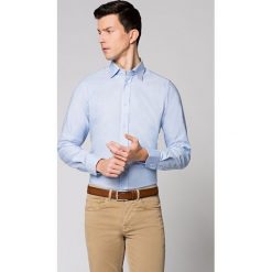 Koszula Błękitna Isla. Niebieskie koszule męskie LANCERTO, m, z haftami, z bawełny, eleganckie. Za 299,90 zł.