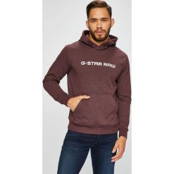 G-Star Raw - Bluza. Fioletowe bluzy męskie G-Star RAW, xxl, z nadrukiem, z bawełny, retro, z kapturem, bez rękawów, z kapturem. W wyprzedaży za 299,90 zł.