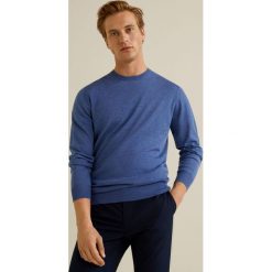 Mango Man - Sweter. Niebieskie swetry klasyczne męskie marki Mango Man, s, z wełny, z okrągłym kołnierzem. Za 199,90 zł.