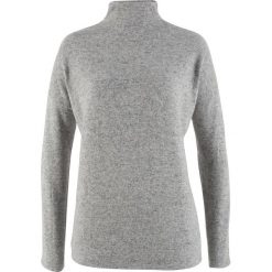 Golfy damskie: Sweter z polaru oversize bonprix jasnoszary melanż