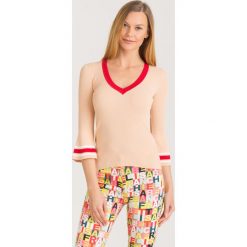 SWETER Elisabetta Franchi. Czerwone swetry damskie Elisabetta Franchi, bez wzorów, z dzianiny, bez rękawów, bez kaptura. Za 400,00 zł.