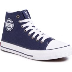 Trampki BIG STAR - FF274A402 Navy. Niebieskie półbuty damskie BIG STAR, na co dzień, bez wzorów, z gumy, retro, bez obcasa, na płaskiej podeszwie, bez zapięcia. Za 119,00 zł.