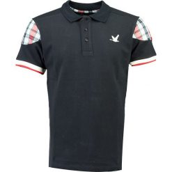 Koszulka polo "Karreaux" w kolorze granatowym. Niebieskie koszulki męskie Stone Goose, m, z haftami, z bawełny, bez rękawów. W wyprzedaży za 98,95 zł.