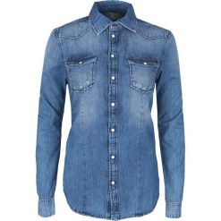 Koszula Pepe Jeans. Niebieskie koszule damskie s, bez wzorów, z jeansu, klasyczne, z klasycznym kołnierzykiem, bez rękawów. Za 319,00 zł.
