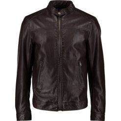 Kurtki męskie bomber: Benetton Kurtka ze skóry ekologicznej dark brown