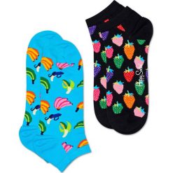 Happy Socks - Stopki Banana (2-pack). Niebieskie skarpetki męskie Happy Socks, bez wzorów, z elastanu. W wyprzedaży za 49,90 zł.