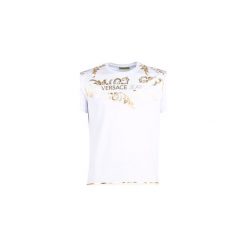T-shirty z krótkim rękawem Versace Jeans B3GTA72I-36609. Białe t-shirty męskie Versace Jeans, xxl, bez wzorów, z jeansu, bez kołnierzyka, krótkie. Za 459,00 zł.