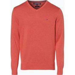 Swetry klasyczne męskie: Tommy Hilfiger – Sweter męski z dodatkiem jedwabiu, czerwony