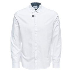 ONLY&SONS Koszulka Travis Ls Oxford Shirt Re White (rozmiar S). Białe koszulki męskie Only&Sons, s, bez wzorów, bez kołnierzyka, bez rękawów. W wyprzedaży za 85,00 zł.