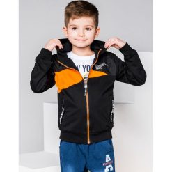 Bluzy chłopięce: BLUZA DZIECIĘCA ROZPINANA Z KAPTUREM KB015 – CZARNA