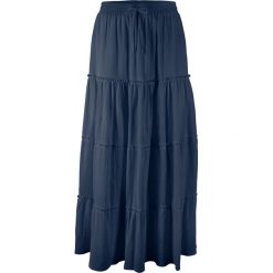 Spódnica maxi z kreszowanej bawełny bonprix ciemnoniebieski. Niebieskie spódniczki damskie bonprix, bez wzorów, z bawełny, maxi. Za 109,99 zł.