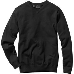 Swetry klasyczne męskie: Sweter z dekoltem w serek Regular Fit bonprix czarny