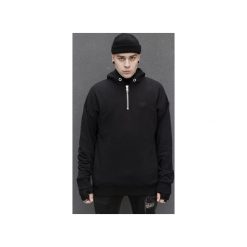ZIP HENLEY HOODIE. Czarne bluzy męskie marki The Hive, l, z haftami, z bawełny, bez kołnierzyka, bez rękawów, bez kaptura. Za 229,00 zł.
